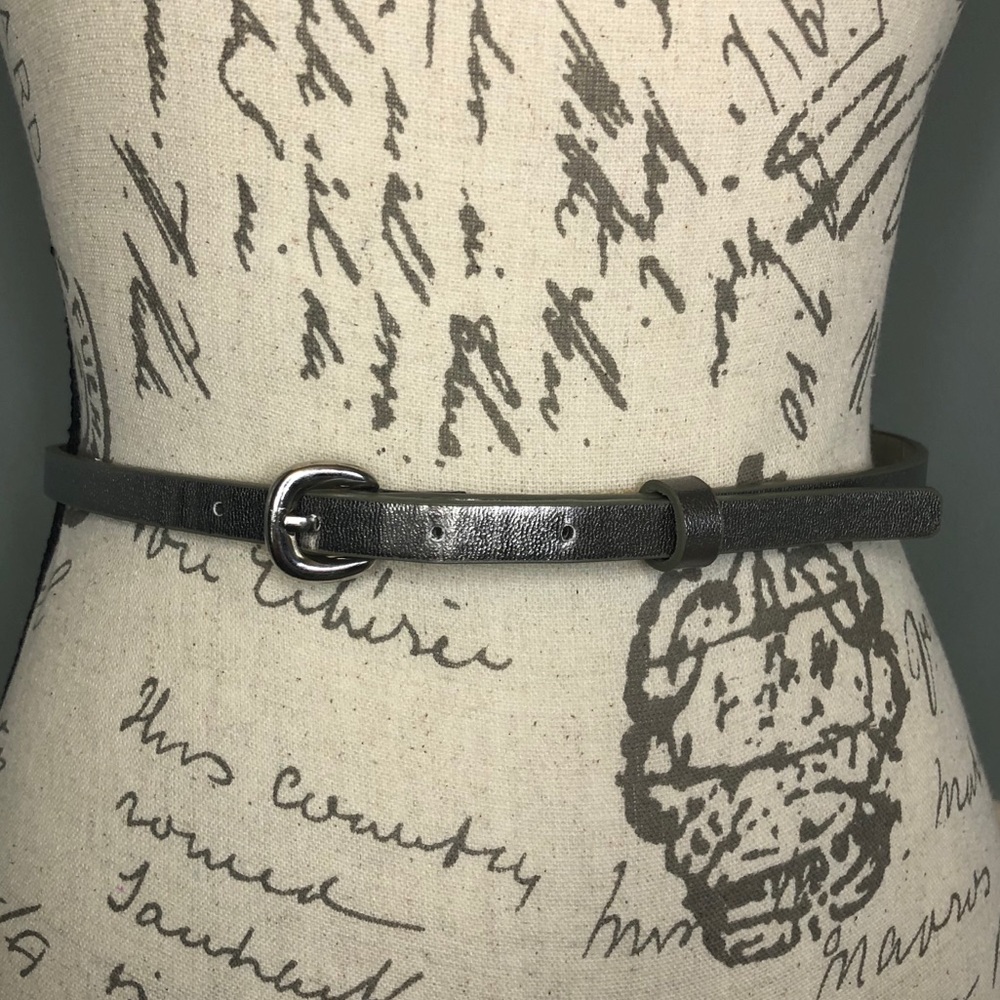New York & Company silver skinny waist belt